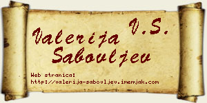 Valerija Sabovljev vizit kartica